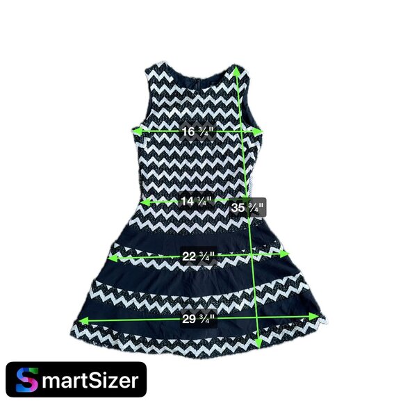 Betsy Adam Cocktail Dress Womens 10 Chevron Sequin Drop Waist Fit Flare‎ Whimsy - Picture 2 of 8